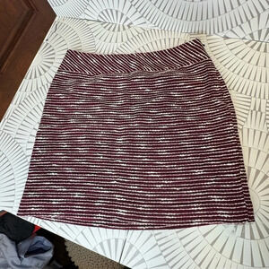 LOFT Women’s Mini Tweed Career Skirt Black/Red/White‎ Lined Size 6